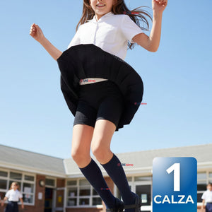 Calza Corta Escolar Pata Deportivas Niña Juvenil Color Negro