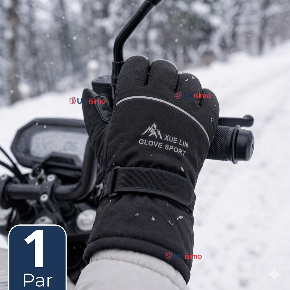 Guantes Para Moto Impermeables Negro Touchscreen Antideslizantes Térmicos