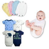 Pack 4 Unidades Extensor Body Bebé +Pack 4 Bodys Algodón Niño Manga Corta Puercoespin Azul