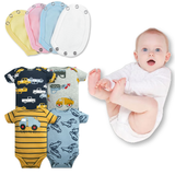 Pack 4 Unidades Extensor Body Bebé +Pack 4 Bodys Algodón Niño Manga Corta Autos Amarillos