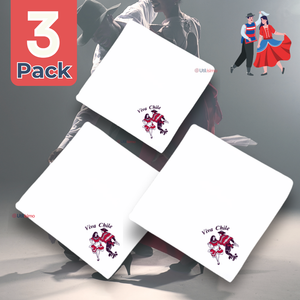 Pack 3 Pañuelos Baile Cueca 45CM Bordado Pareja Baile Fiestas Patrias