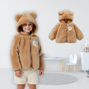 Chaqueta Polar con Capucha Niño Animalitos Cafè