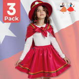Pack 3 Traje Nortino Niña 4 Piezas Niña Fiestas Patrias Baile Nortino