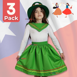 Pack 3 Traje Nortino Niña 4 Piezas Niña Fiestas Patrias Baile Nortino