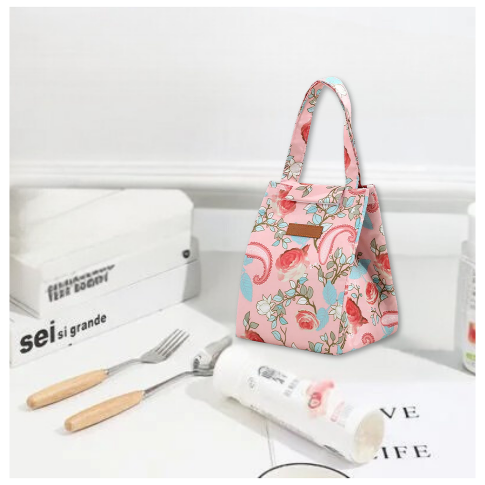 Lonchera Térmica Estampada Bolsa de Mano para Picnic Portátil