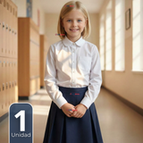 Camisa Blusa Escolar Blanca Manga Larga Colegio Para Niñas