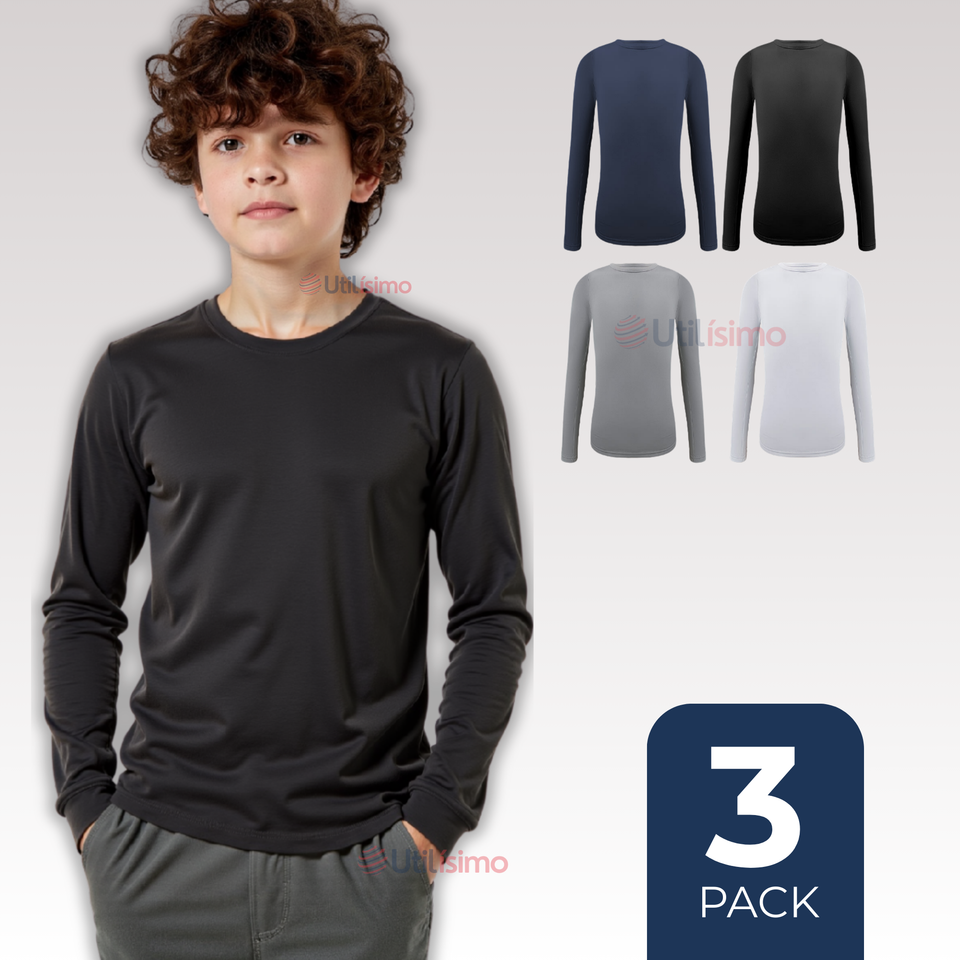 Pack 3 Camiseta Bambu Juvenil Redondo Colores Surtidos