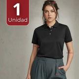 Polera Pique Premium 200g Manga Corta 100% Algodón Textura Suave Chemise Negro Mujer