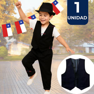Chaleco Bolero Nortino Niño Fiestas Patrias Negro