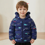 Parka Con Capucha Térmica Poliester Niño Dinosaurio