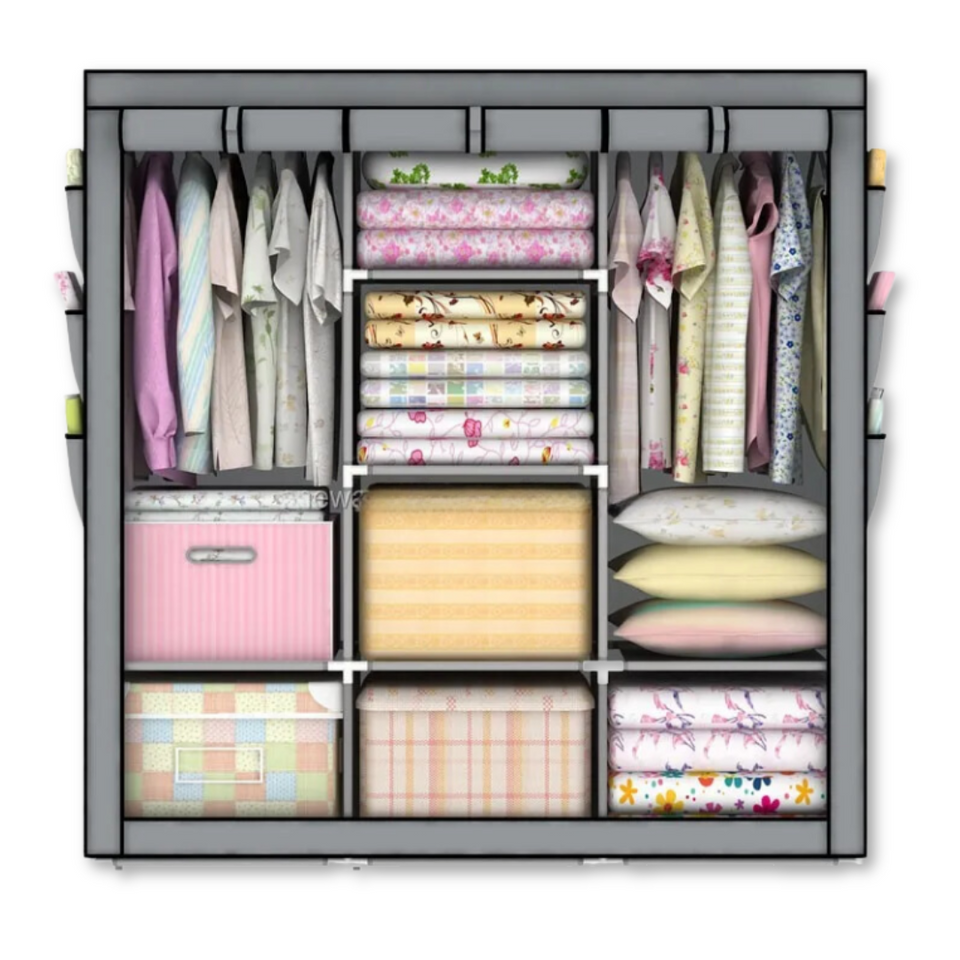 Práctico Armario Closet Ropero Portátil De Tela Color Grey