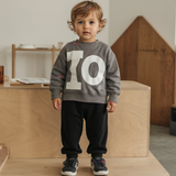 Buzo Bebé Niño Forrado en Polar Negro Pantalón