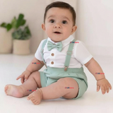 Conjunto de Vestir con Tirantes Camisa Pantalón Corto Algodón Bebe