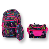 Mochila Con Lonchera Y Estuche 45CM Diseños Variados Niña