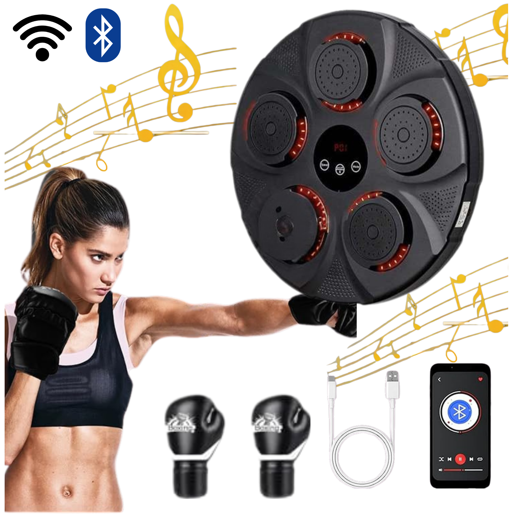 Boxeo En Casa Music Boxing Machine, Smart Bluetooth Boxing Machine