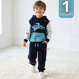 Conjunto 2 Piezas Polerón y Buzo 100% Algodón Tedmimak Niño Brooklyn Blue