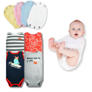 Pack 4 Unidades Extensor Body Bebé + Pack 4 Bodys Algodón Niño Sin Manga Cangrejo Rojo