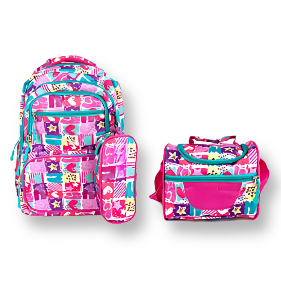 Mochila Con Lonchera Y Estuche 45CM Diseños Variados Niña