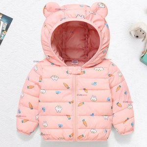 Parka Térmica Con Capucha Y Orejitas Estampado Conejito Niña