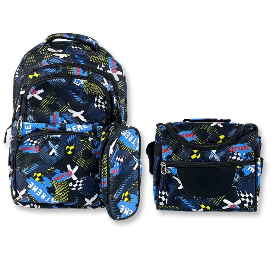 Mochila Con Lonchera Y Estuche 45CM Estampado  Full Color Niño