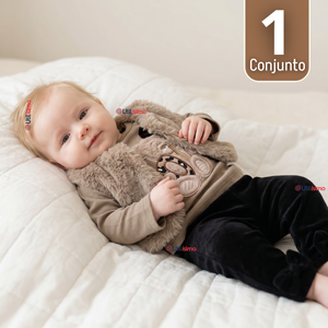 Conjunto Buzo Polera Chaleco 3 Piezas Bebé Niña Tedmimak Beautiful Bear
