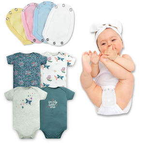 Pack 4 Unidades Extensor Body Bebé +Pack 4 Bodys Algodón Niña Manga Corta Mariposas Azul