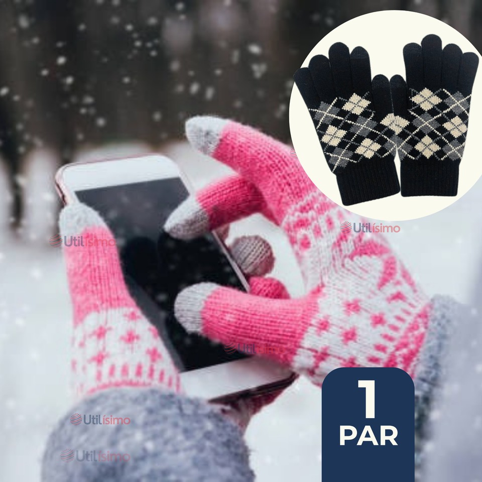 Guantes 20CM Táctil Lana Acrílica Adulto Colores Surtidos
