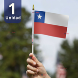 Bandera Chile 30x45cm Tela Con Palito Fechas Patrias