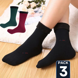 Pack 3 Pares Calcetines Polar Térmico con Interior Afelpado Mujer Surtido