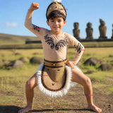 Polera Efecto Piel Tatuaje Falso Niño Rapa Nui Fiestas Patrias