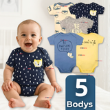Pack 5 Bodys Niño Manga Corta Tedmimak 100% Algodón Baby BE KIND