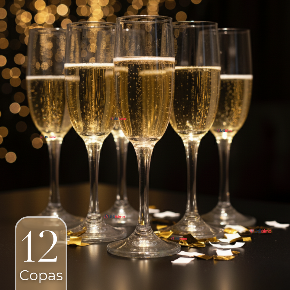 Set de 12 Copas de Champaña Espumante 180 ml