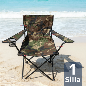 Silla Plegable De Playa Camping Picnic Con Portavaso Diseños Surtidos