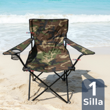 Silla Plegable De Playa Camping Picnic Con Portavaso Diseños Surtidos