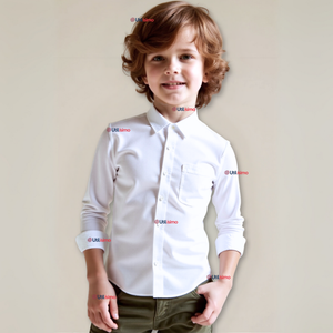 Camisa Casual De Vestir Manga Larga Cuello Americano 100% Algodón Blanco