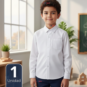 Camisa Colegio Escolar Manga Larga Para Niños