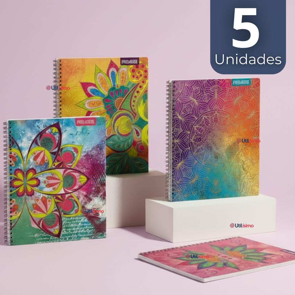 Pack 5 Cuadernos Universitario Mandalas Proarte 7mm 100 hojas Diseños Surtidos