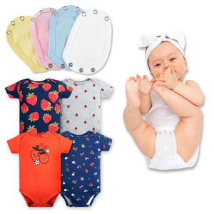 Pack 4 Unidades Extensor Body Bebé +Pack 4 Bodys Algodón Niña Manga Corta Rojo Fresa