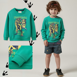 Polerón Cuello Redondo Niño Verde Dinosaurio