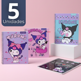 Pack 5 Cuadernos Universitarios Kuromi Proarte 7mm 100 Hojas Diseños Surtidos