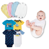Pack 4 Unidades Extensor Body Bebé +Pack 4 Bodys Algodón Niño Manga Corta Tiburón Azul