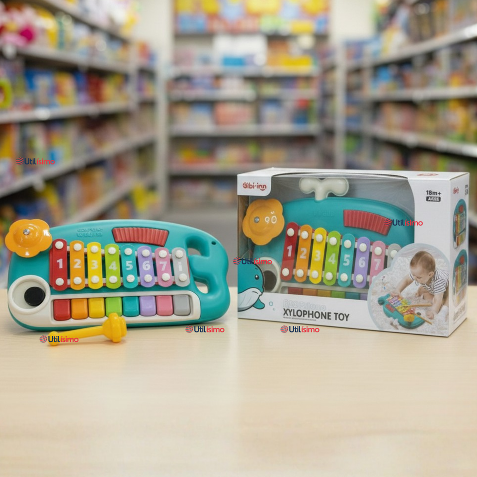 Juguete Xilófono Piano 5 en 1 Bebé Niña Niño Interactivo Notas Multicolor