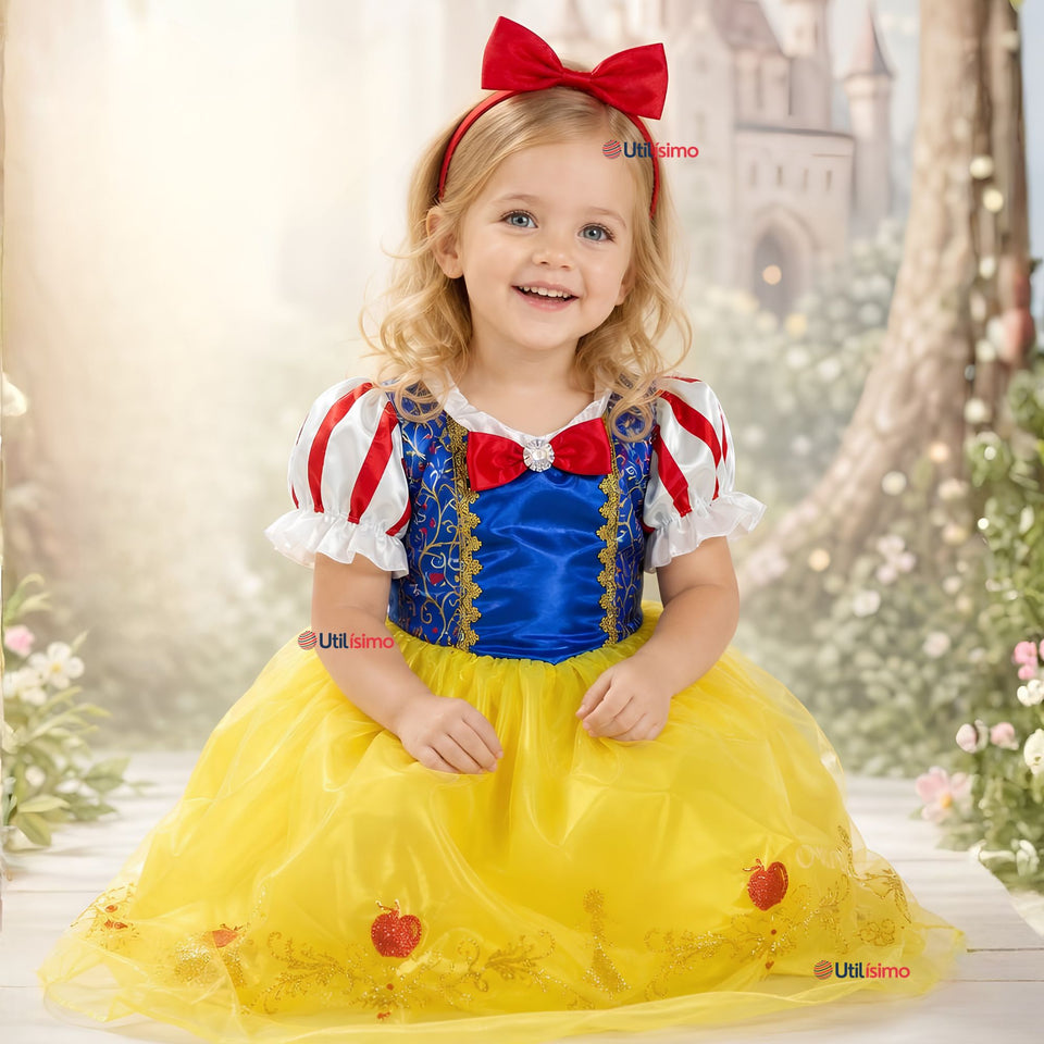 Disfraz Princesa Blancanieves Con Cintillo Niña