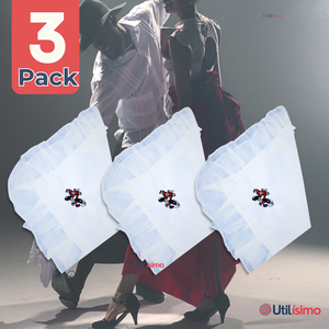 Pack 3 Pañuelos Baile Cueca 36 CM Con Bordes Bordado Pareja Fiestas Patrias