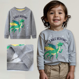 Polerón Algodón Cuello Redondo Niño Gris Dragon