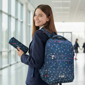 Mochila Escolar Con Estuche 46cm Poliéster Impermeable Niña Juvenil