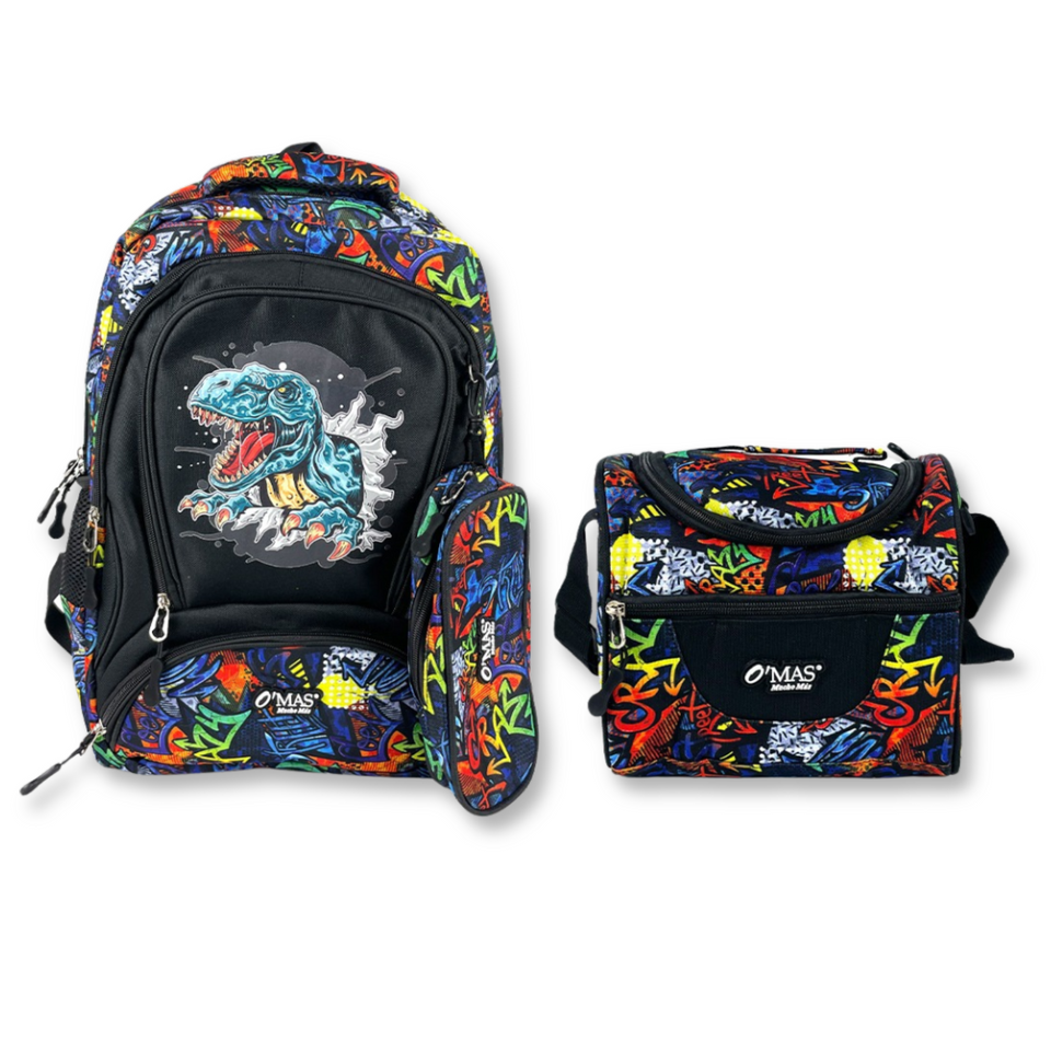 Mochila Con Lonchera Y Estuche 45cm Escolar Niño