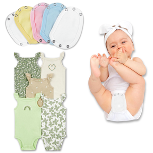 Pack 5 Unidades Extensor Body Bebé +Pack 5 Bodys Algodón Niña Sin Mangas Verde Mariposas