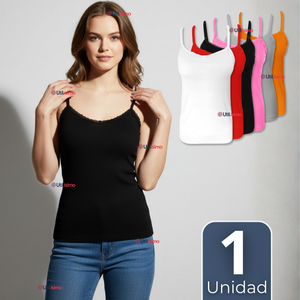 Camiseta Polera Pabilo Básica Lisa Transpirable Mujer Colores Surtidos