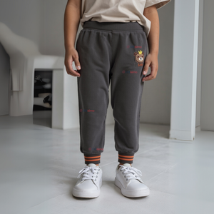 Buzo cotelé forrado en Polar Niño Pantalón Gris